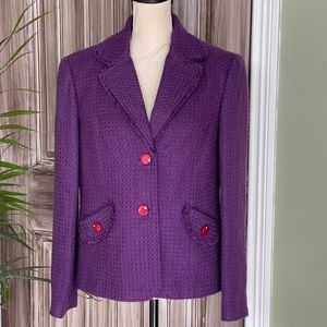 Requirements Purple Gorgeous Tweed Blazer Size 10